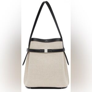 Toteme Belted Backed Bag, Canvas Black Leather